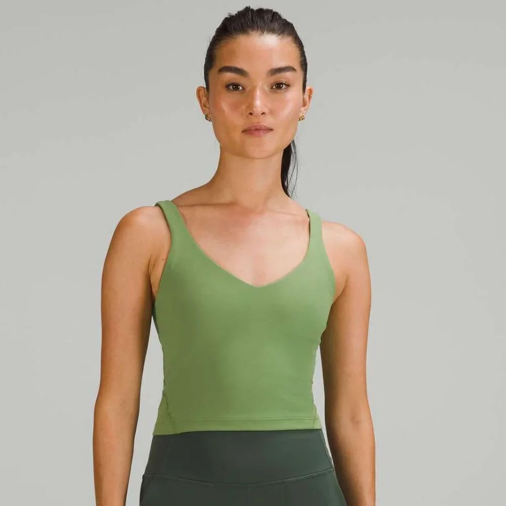 Lululemon Light Green Foliage Align Cropped Tank Top 0